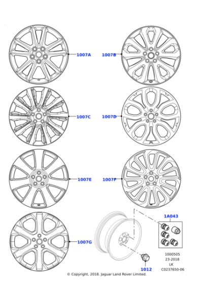 Alloy Wheel - 22" Style 5004, 5 split-spoke