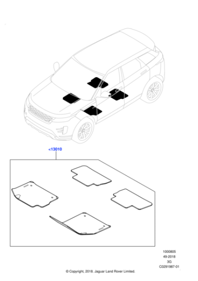 Rubber Mat Set - RHD, Automatic