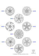 Alloy Wheel - 19" Style 1039, 10 spoke, Gloss Sparkle Silver