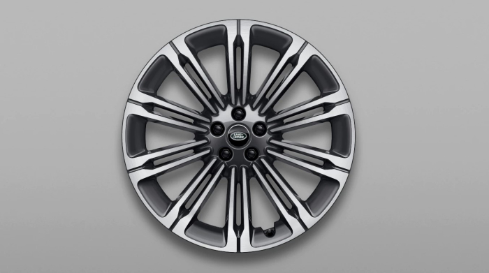 23" Alloy Wheel, Style 1075, Diamond Turned Dark Grey