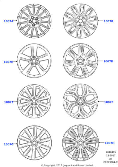 Alloy Wheel - 20" Style 1032, 10 spoke, Satin Dark Grey