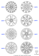 Alloy Wheel - 20" Style 1032, 10 spoke, Diamond Turned finish