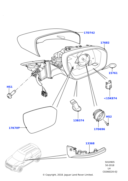 Mirror Cover - Primed, Right Side
