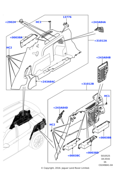 Discovery Sport Loadspace Compartment Hook